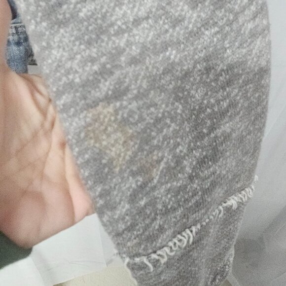 Free People Jean Jacket Fleece Grunge Casual Distressed M - Picture 10 of 13